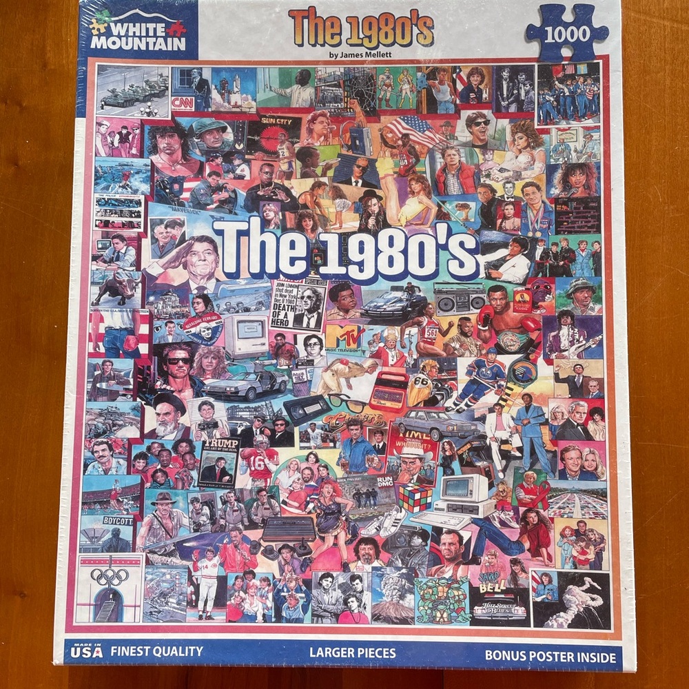 White Mountain 1980's Collage Puzzle - New and Sealed. 1000 Larger Pieces